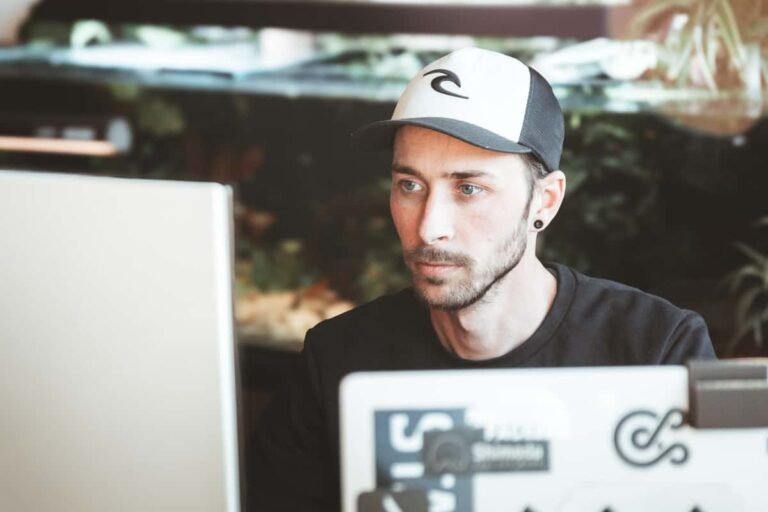 Wesley UI designer with aquarium